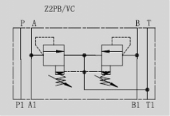Клапан предохранительный модульный CETOP 3 в канал "A и B" Z2DB6VC-1-40/200
