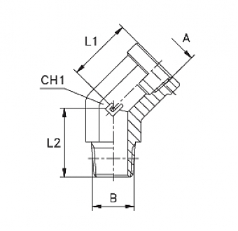 Угольник 45° NPT 1/2" (Ш-Внутр)
