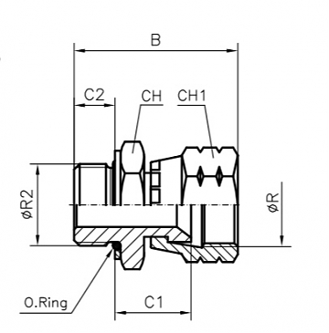 TN426-JIC 1/2-R 1/4"