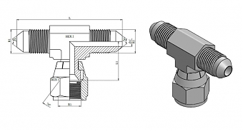 Тройник JIC 1.5/8"-12 (Ш-Г-Ш)
