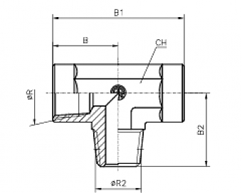 Тройник с резьбой NPT 1.1/2" (Внутр-Ш-Внутр)