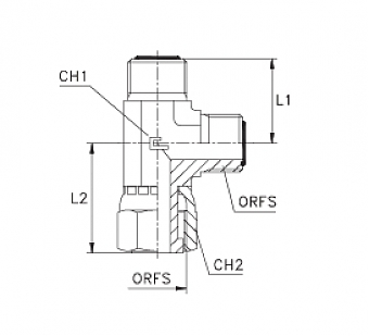 Тройник ORFS 9/16" (Ш-Ш-Г) ZnNi (K)
