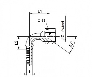 JIC 1.1/16"-12/90-08 DN12 (С) штифтованная гайка