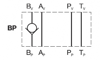 Клапан обратный модульный CETOP 5 в канал "B" VP-NV-10-BP