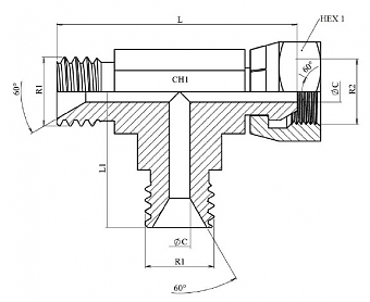 Тройник BSP 1/2" (Ш-Ш-Г) ZnNi (K)