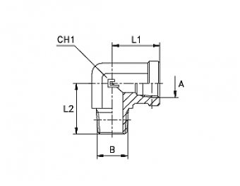 Угольник 90° штуцер/внутренняя резьба NPT 1/4" ZnNi (K)
