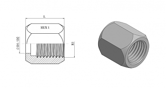 Гайка накидная JIC 1.5/8"-12 (32)