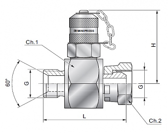 Точка измерения давления М16х2,0 проходник BSP 3/4" (Ш-Г)