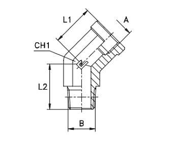 Угольник 45° BSP1/8" - BSPT1/8" (ВНР-Ш)