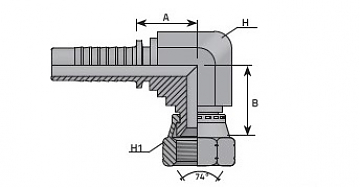 JIC 1.1/16"-12/90-12 DN20 (V) COMPACT