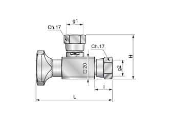 Кран для манометра ES09 гайка G1/4"60° угловой оцинкованный