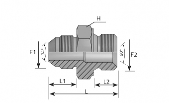 Male BSP 1/2"- JIC 3/4" ZnNi (K)