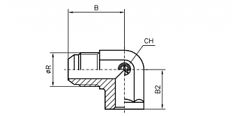 Приварной адаптер папа 90° JIC 7/16" (Ш)