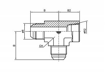 Тройник L-образный  штуцер JIC3/4" - ВНР NPT3/8"