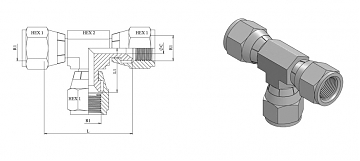 Тройник JIC 1/2"-20 (Г-Г-Г)