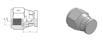 Заглушка с гайкой JIC 7/8"