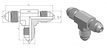 Тройник JIC 7/8"-14 (Ш-Ш-Ш)