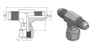 Тройник JIC 3/4"-16 (Ш-Г-Ш)