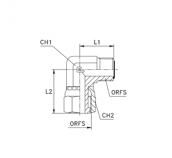 Угольник 90° ORFS 13/16"-16 (Ш-Г)