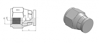 Заглушка с гайкой JIC 3/4" ZnNi (K)