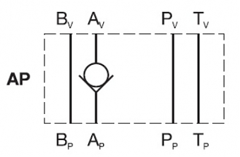 Клапан обратный модульный CETOP 5 в канал "A" VP-NV-10-AP