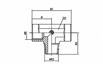 Тройник T-образный BSP3/8" - BSPT3/8" - BSP3/8"  (Внутр-Ш-Внутр)