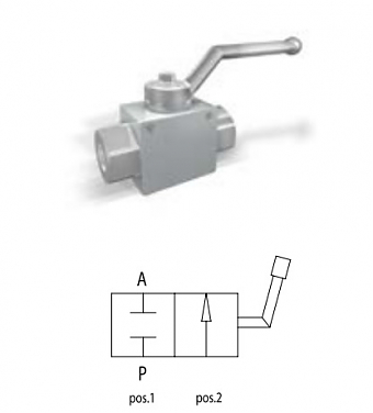 Кран двухходовой  BSPP 1" 400 bar (c отверстиями для крепежа )