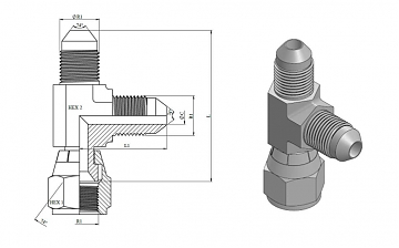 Тройник JIC 3/4"-16 (Ш-Ш-Г)