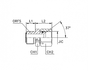 Адаптер ORFS 11/16"-JIC 1/2" (Ш-Г)