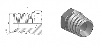 Заглушка NPT 1.1/2" с наружным шестигранником