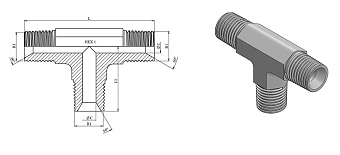 Тройник NPT 1/8" (ш-ш-ш)
