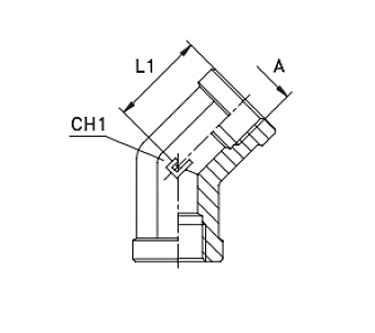 Угольник 45° с внутренней резьбой BSP 1/4"