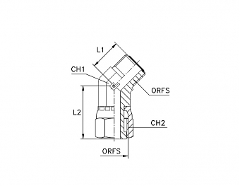 Угольник 45° ORFS 11/16" (Ш-Г)