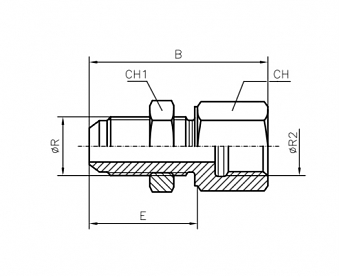 Переборочный JIC 3/4" - BSP 1/2" (Ш-ВНР)