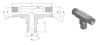 Тройник BSP 1/4" (Ш-Ш-Ш) ZnNi (K)