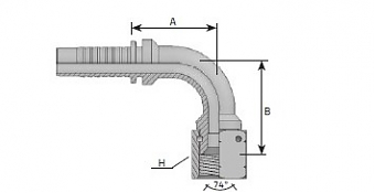 JIC 7/8"-14/90-12 DN20 (V) штифтованная гайка