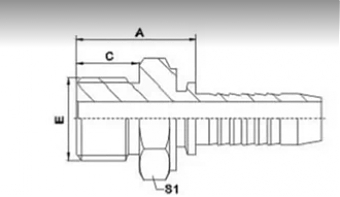 MALE BSP 1/4"-19/0-06 DN10 (FLAT)