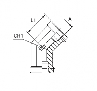 Угольник 45° с внутренней резьбой NPTF 1.1/2"