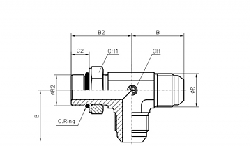 ТРОЙНИК ВВЕРТНОЙ РЕГУЛИРУЕМЫЙ С БОКУ MALE JIC 37° (Ш - Ш - UNF ВРШ)