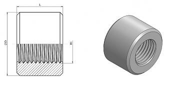 Приварной адаптер с внутренней резьбой для гидроцилидра BSP1/4" ZnNi (K)