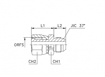 Адаптер JIC 1.1/16" - ORFS 1.3/16" (Ш-Г)