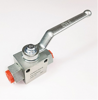 Кран двухходовой BSPP 3/8" 500 bar (К) (с отверстиями для крепежа)