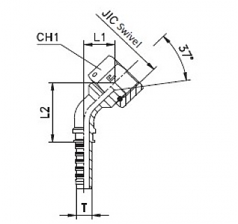 JIC 1.1/16"-12/45-12 DN20 (С) штифтованная гайка