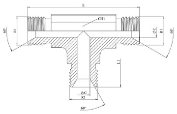 ТРОЙНИК MALE BSP (60°) (Ш-Ш-Ш)