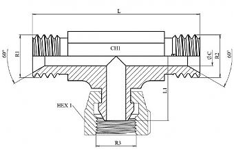 Тройник BSP 1/2" (Ш-Г-Ш) ZnNi (K)