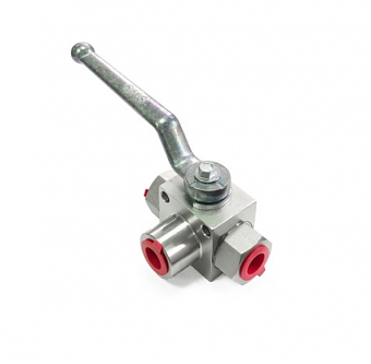 Кран трёхходовой  BSPP 1.1/2'' 315 bar "T"(с отверстиями для крепежа) (К)