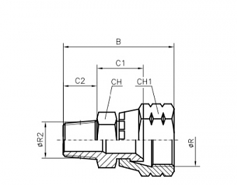 Адаптер JIC 1/2"-BSPT 1/8" (Г-Ш)