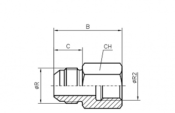 Адаптер JIC 1/2" - BSP 1/8" (Ш-ВНР)