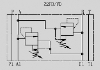 Клапан предохранительный модульный CETOP 5 в канал "A" и "B" Z2PB10VD-1-40-315