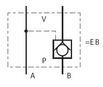 Гидрозамок модульный CETOP 5 в канал "B" VP-NОV-10-EB